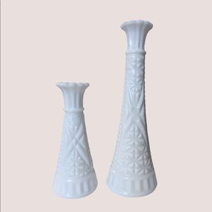 Vintage Anchor Hocking Milk Glass Bud Vases